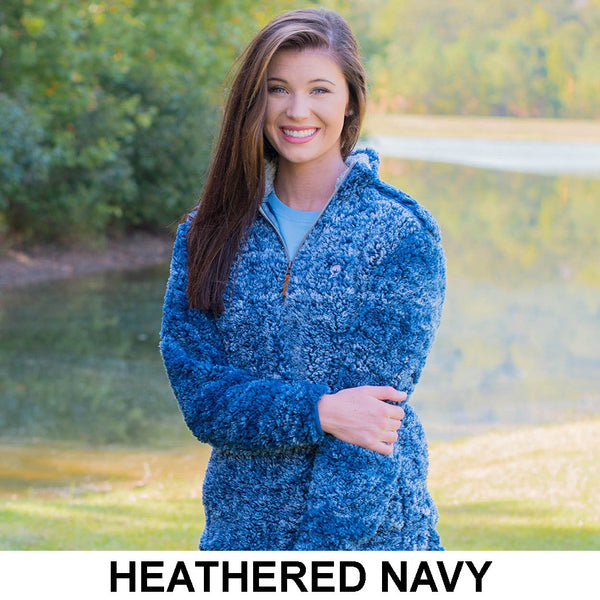 Heathered Quarter Zip Sherpa Pullover