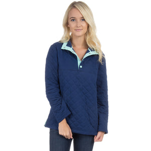 Lawson Quilted Pullover in Estate Blue by Lauren James