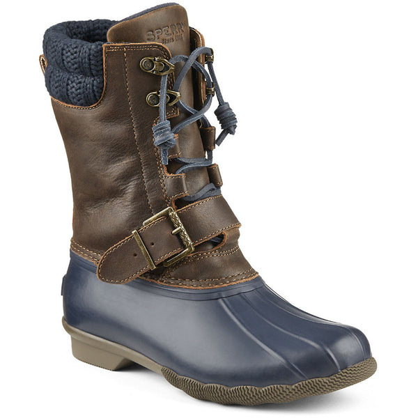 Women's Saltwater Misty Duck Boot in Navy/Brown by Sperry  - 1