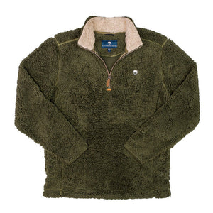 Sherpa Pullover with Pockets in Olive Night by The Southern Shirt Co.