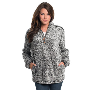 The Southern Shirt Co. PRE-ORDER Heather Sherpa Pullover with Pockets in Black