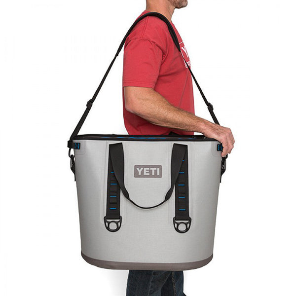 YETI Hopper Two 40 Portable Cooler, Fog Gray / Tahoe Blue