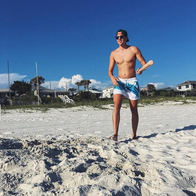 The Double Gulps Swim Trunk in White by Kennedy  - 2