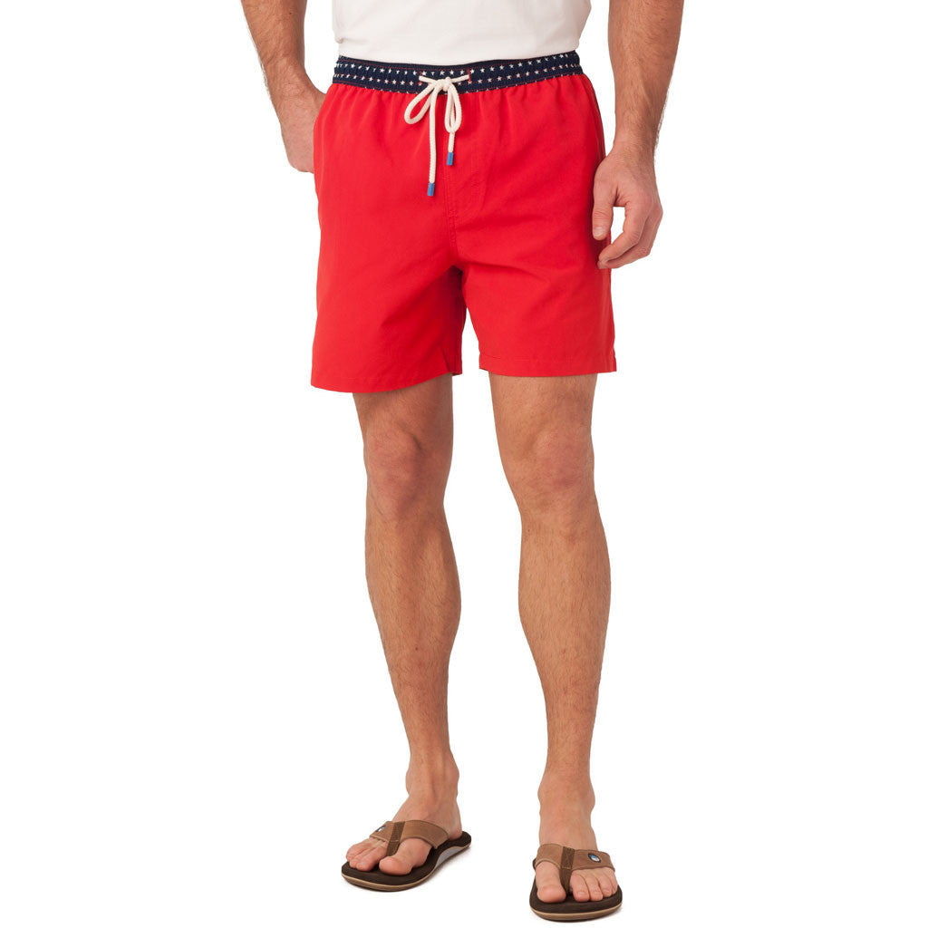 Stars Swim Trunk in Red   