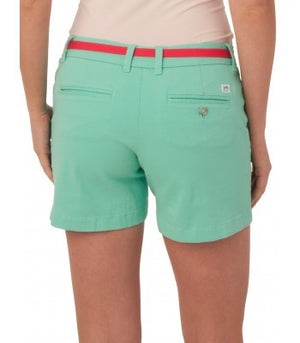 Ladies Chino 5" Shorts in Bermuda Teal   - 2