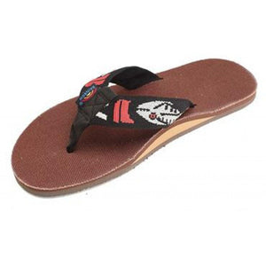 Brown Hemp Top Single Layer Arch Sandal with Silver Fish Strap by Rainbow Sandals 