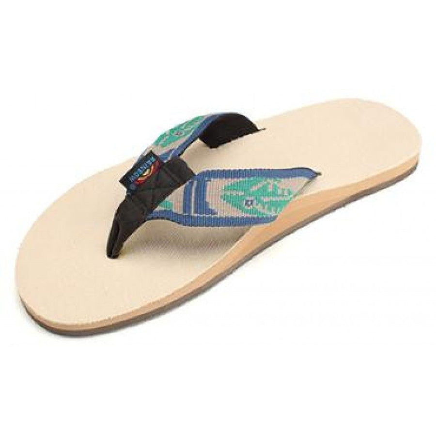 Natural Hemp Top Single Layer Arch Sandal with Navy Gold Fish Strap by Rainbow Sandals  - 1