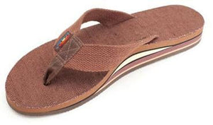 Hemp Top Double Layer Arch Sandal in Brown by Rainbow Sandals 