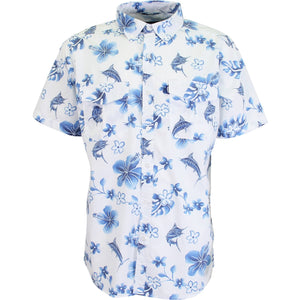 AFTCO Boatbar Short Sleeve Tech Shirt in Blue