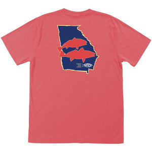 AFTCO Bull Red T-Shirt in Vintage Sunset Red