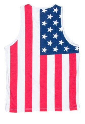 American Flag Tank Top in Red, White and Blue   