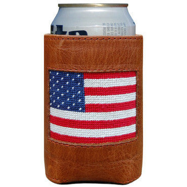 American Flag Needlepoint Can Holder  
