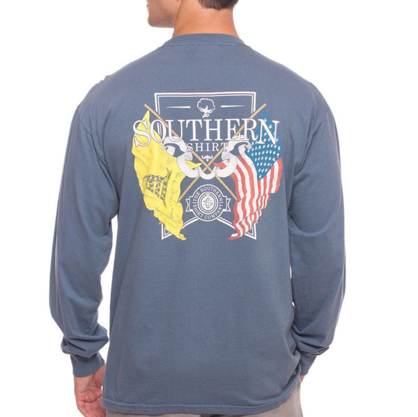 American Pride Longsleeve Tee Shirt in Bering Sea    - 1