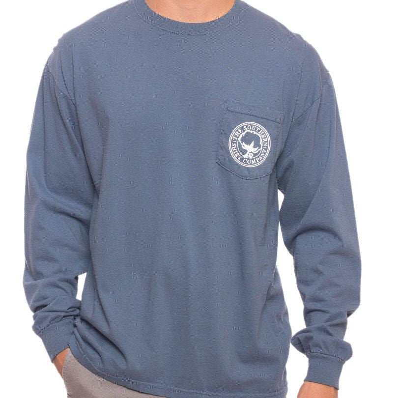 American Pride Longsleeve Tee Shirt in Bering Sea    - 1