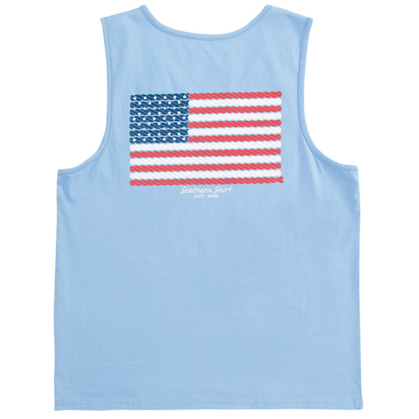 American Twine Pocket Tank Top in Maui Blue    - 1