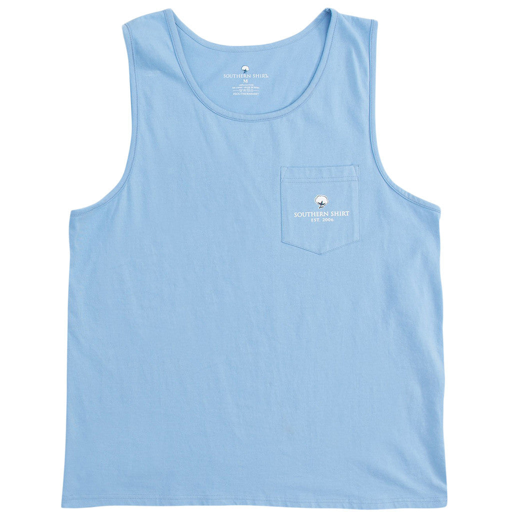 American Twine Pocket Tank Top in Maui Blue    - 2