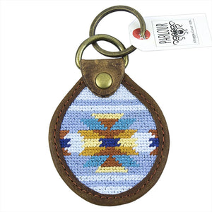 Aztec Needlepoint Key Fob in Blue by Parlour  - 1