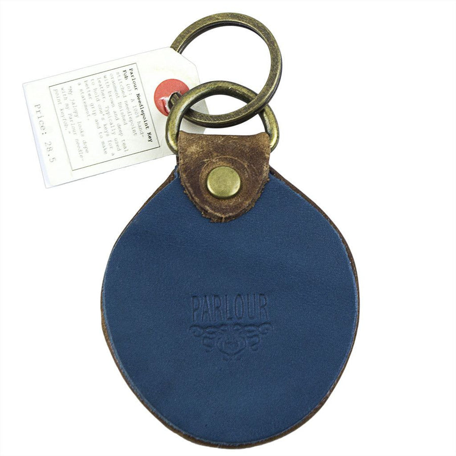 Aztec Needlepoint Key Fob in Blue by Parlour  - 1