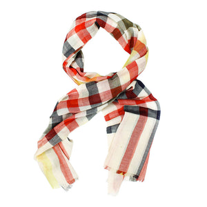 Duncan Tattersall Scarf in Stone/Red