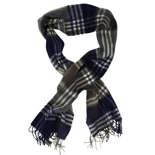 Kindar Check Scarf in Olive and Navy