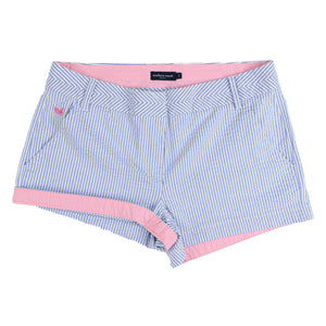 The Brighton Seersucker Chino Short in Blue Stripe by Southern Marsh  - 3