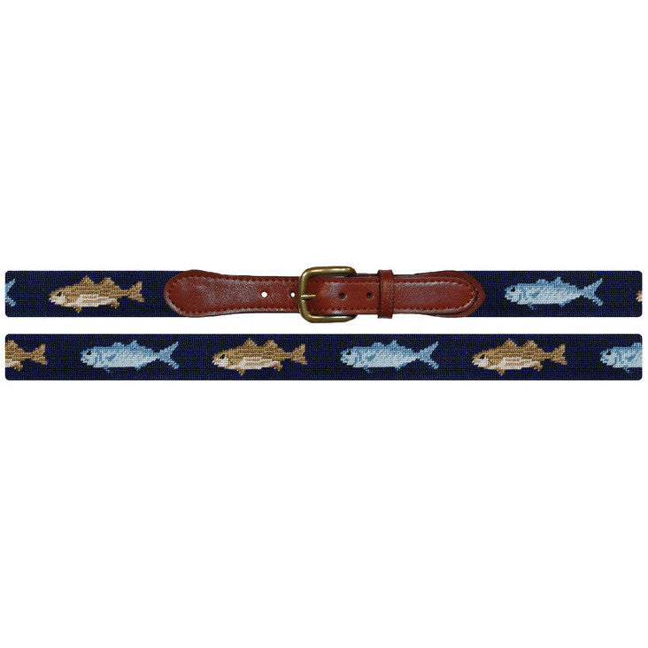 Bluefish and Striper Needlepoint Belt