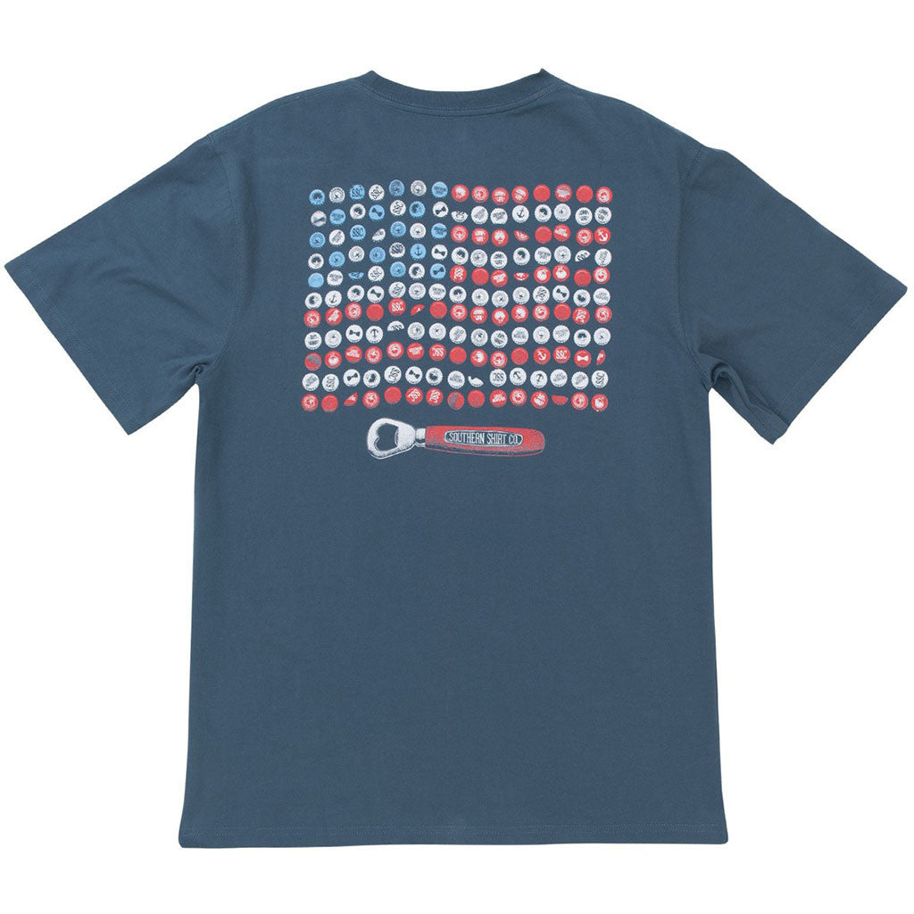 Bottle Cap Flag Pocket Tee Shirt