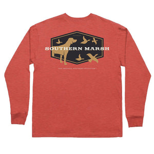 Branded - Hunting Dog Long Sleeve Tee in Washed Red by Southern Marsh  - 1
