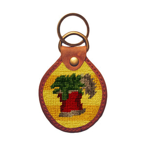 Can of Spinach Needlepoint Key Fob in Yellow by Parlour