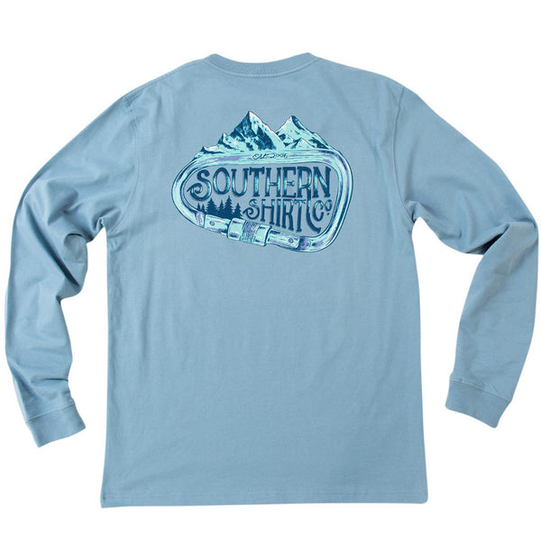 Carabiner Long Sleeve Tee Shirt in Provincial Blue by The Southern Shirt Co.  - 1