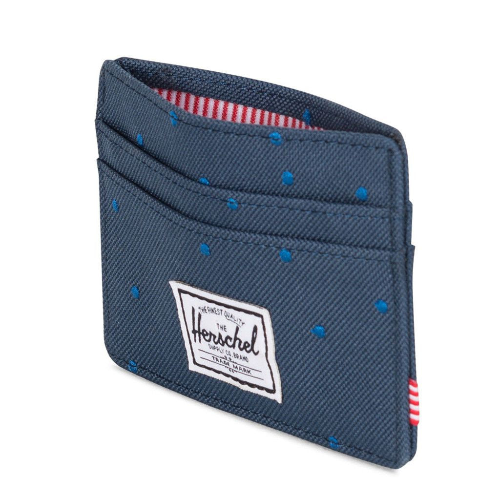 Charlie Wallet in Navy with Cobalt Polka Dots by Herschel Supply Co.  - 2