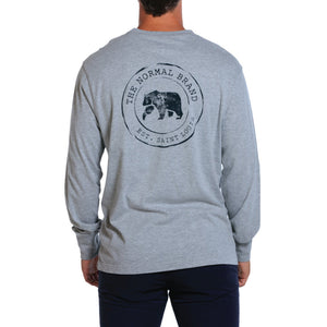Circle Back Logo Long Sleeve Tee in Grey by The Normal Brand