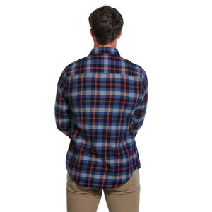 Conrad Button Down Shirt in Navy & Orange   - 4