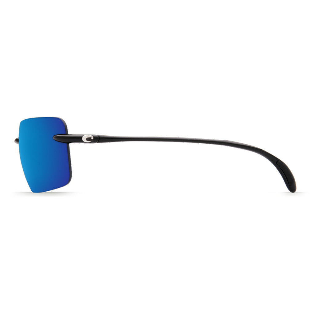 Gulf Shore Sunglasses in Shiny Black with Blue Mirror 580P Lenses by Costa Del Mar