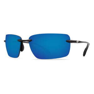 Gulf Shore Sunglasses in Shiny Black with Blue Mirror 580P Lenses by Costa Del Mar