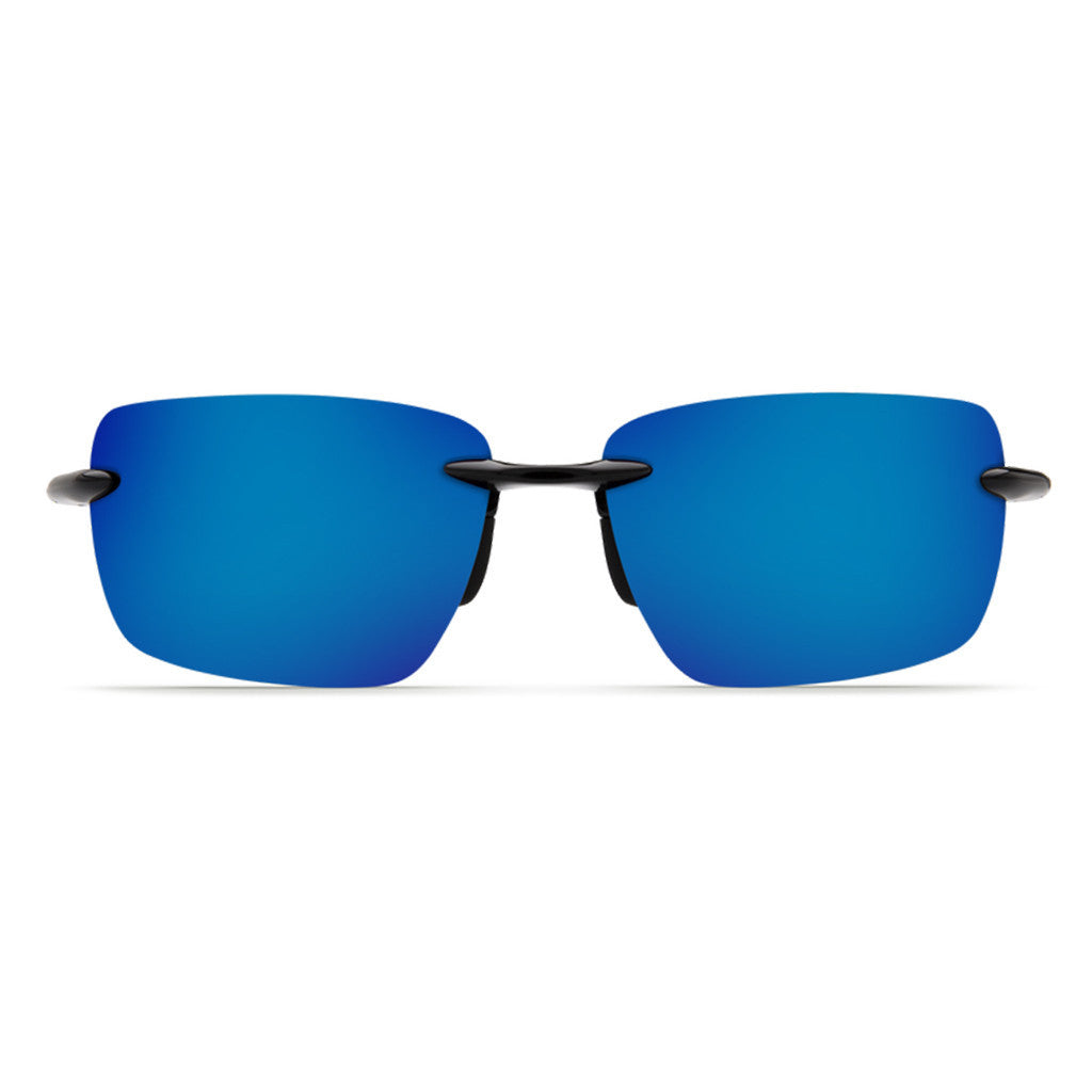 Gulf Shore Sunglasses in Shiny Black with Blue Mirror 580P Lenses by Costa Del Mar