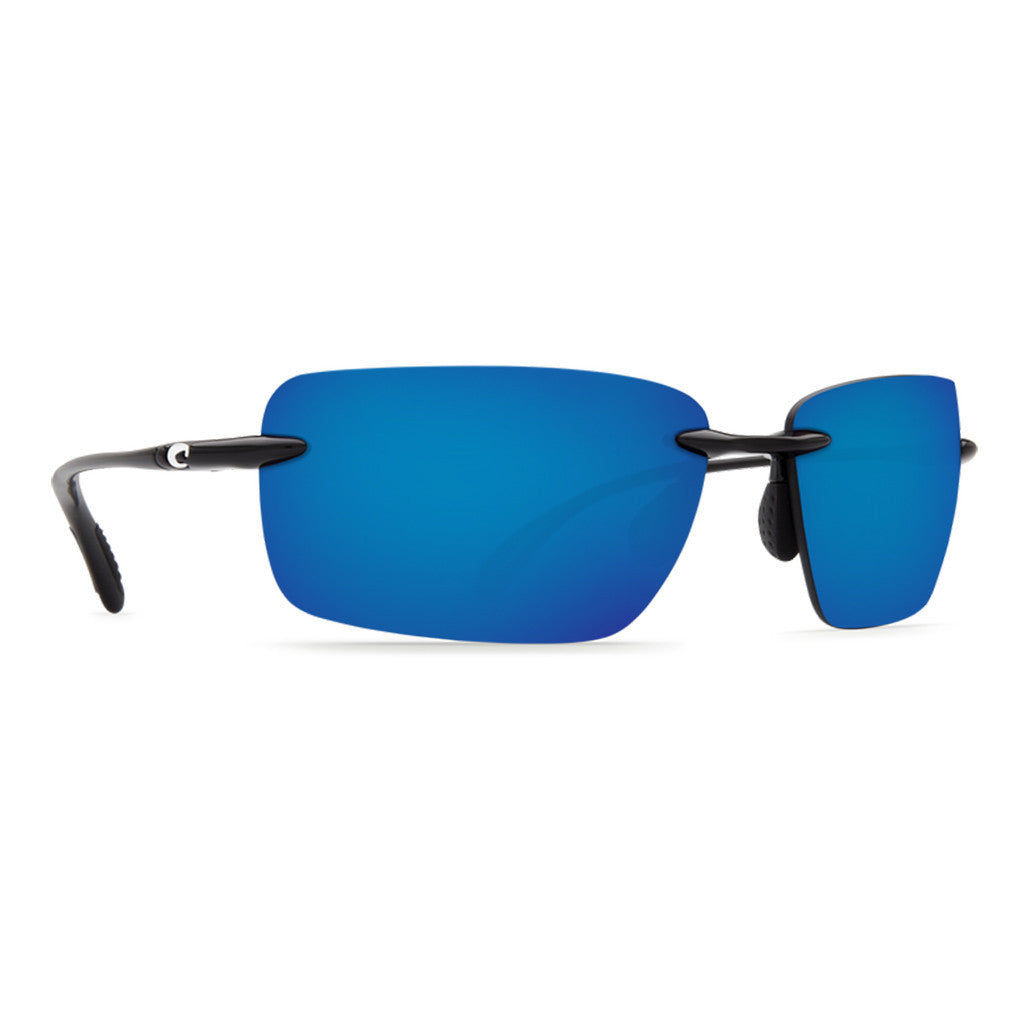Gulf Shore Sunglasses in Shiny Black with Blue Mirror 580P Lenses by Costa Del Mar