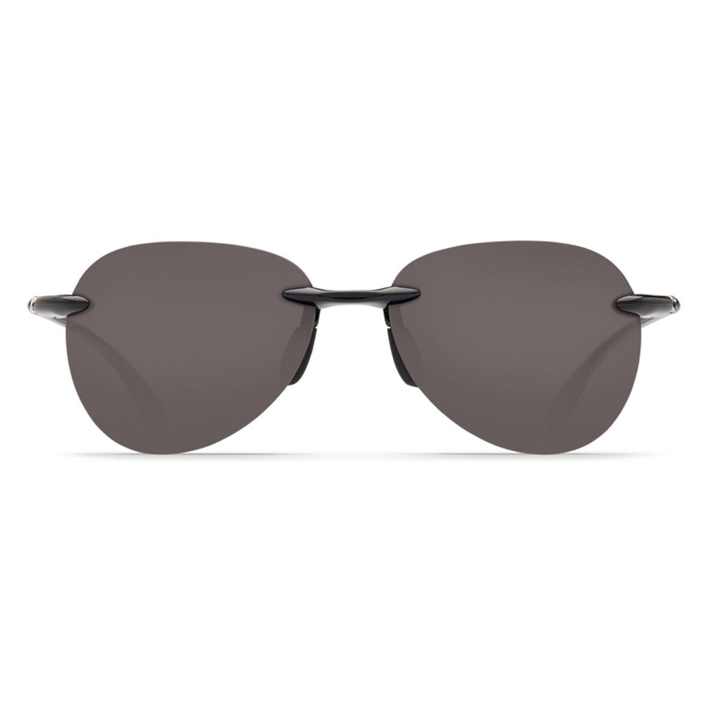 Costa Del Mar West Bay Sunglasses in Shiny Black with Gray 580P Lenses