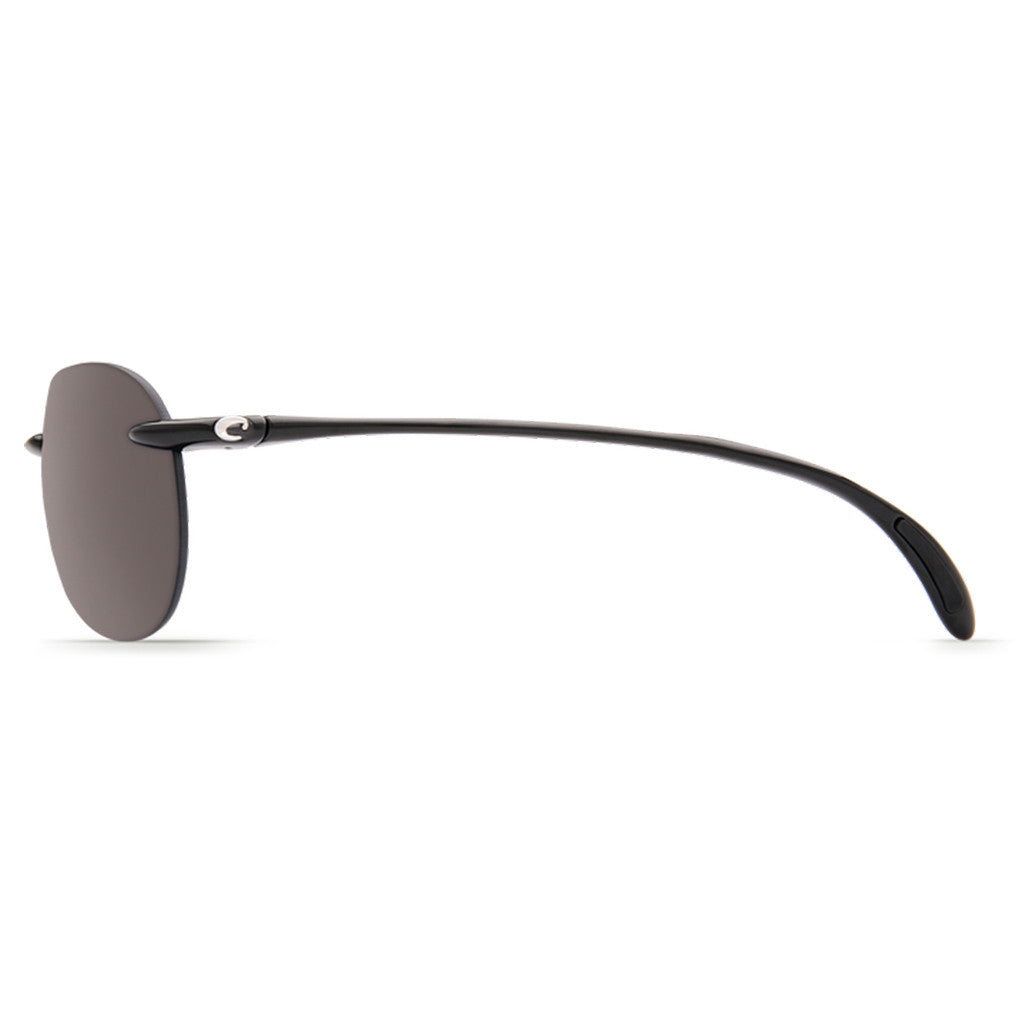 Costa Del Mar West Bay Sunglasses in Shiny Black with Gray 580P Lenses