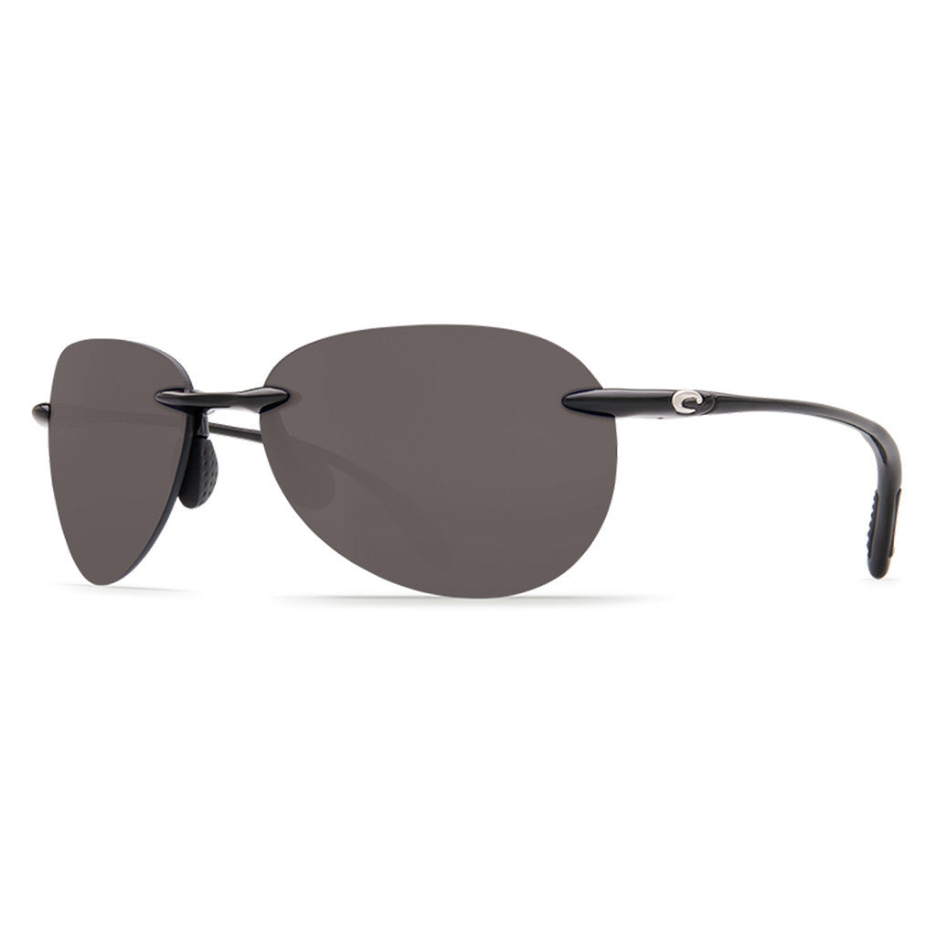 Costa Del Mar West Bay Sunglasses in Shiny Black with Gray 580P Lenses