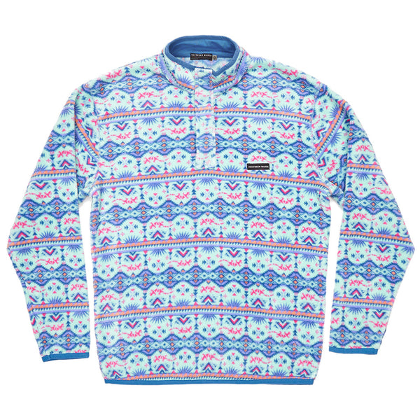 Dorado Fleece Pullover in Teal & Pink by Southern Marsh
