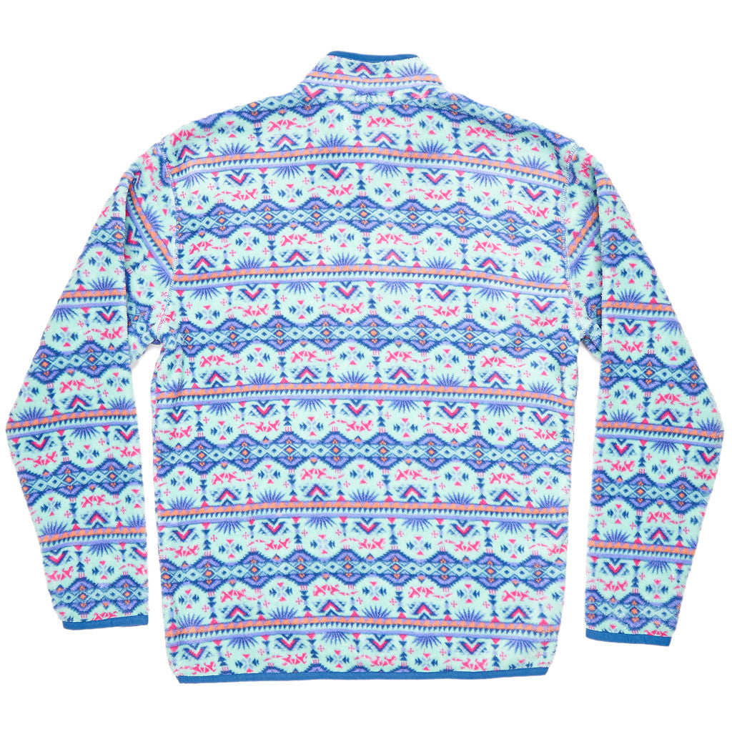 Dorado Fleece Pullover in Teal & Pink by Southern Marsh