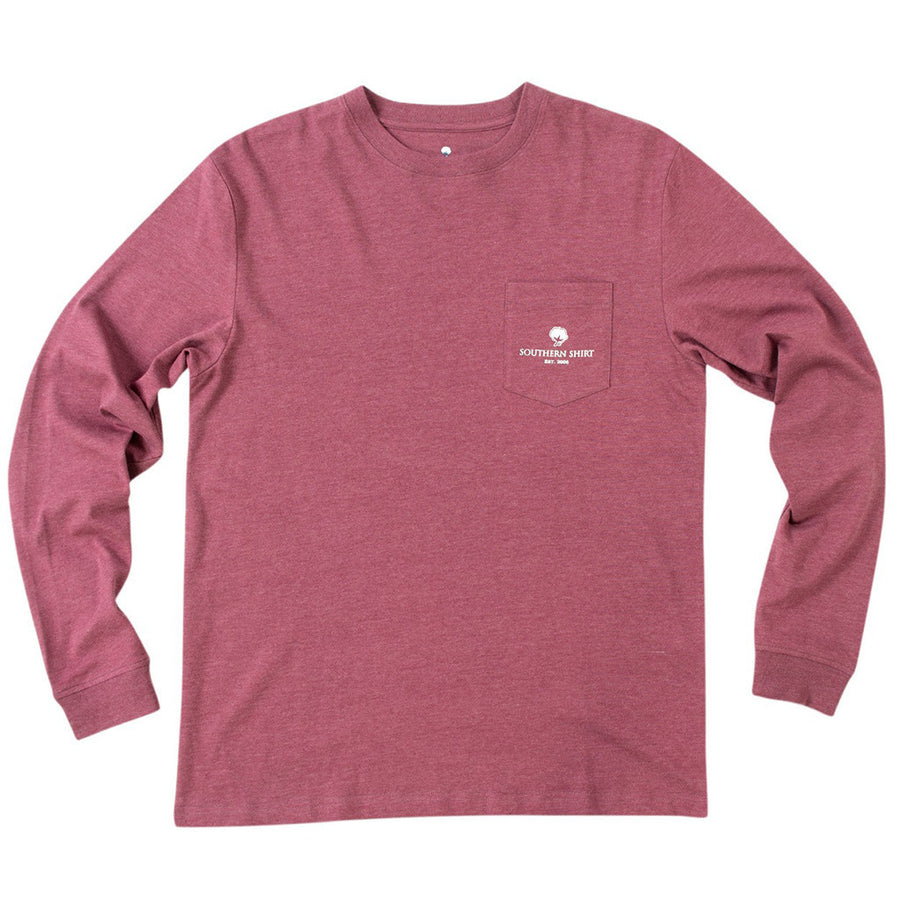 Elemental Compass Long Sleeve Tee Shirt in Oxen Red by The Southern Shirt Co.  - 1