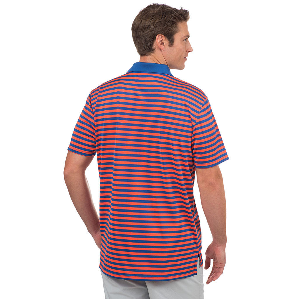 Fairway Stripe Performance Polo in Blue Cove   - 2
