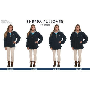 <b>PRE-ORDER</b> Heathered Quarter Zip Sherpa Pullover in Navy by The Southern Shirt Co.  - 2