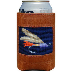 Fly Fishing Needlepoint Can Holder  