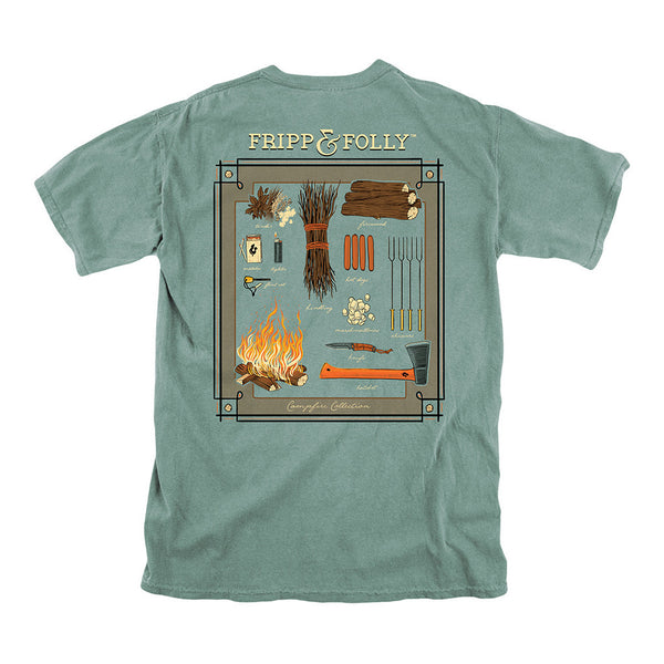 Fripp & Folly Campfire Collection Tee in Light Green