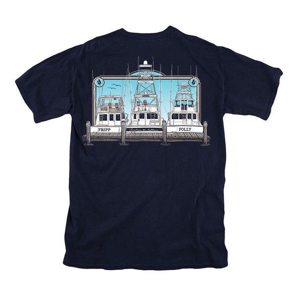 Fripp & Folly Fishing Boats Tee in Navy