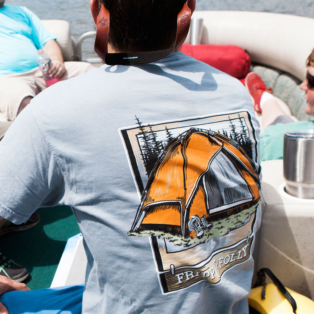 Fripp & Folly Gone Camping Tee in Granite 