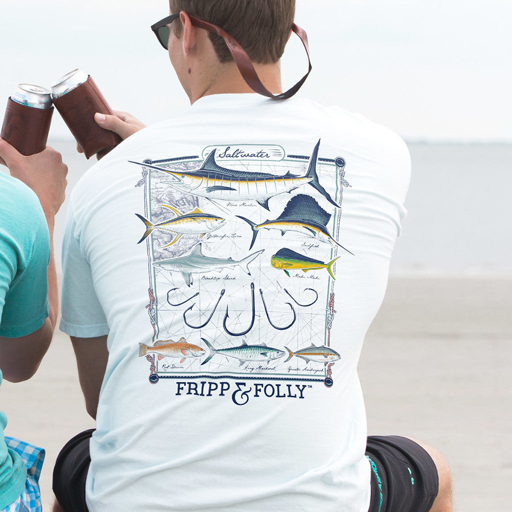 Saltwater Collection Tee in White by Fripp Folly FINAL SALE